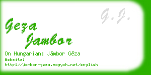 geza jambor business card