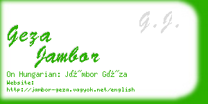 geza jambor business card